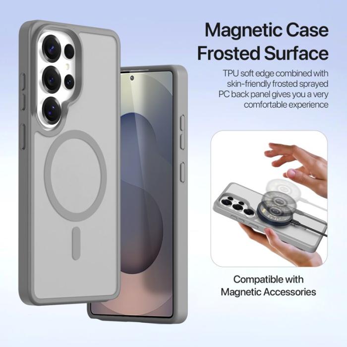 Dux Ducis - Dux Ducis Plånboksfodral för Samsung Galaxy S26 Ultra Äkta läder Magnetiskt Grå