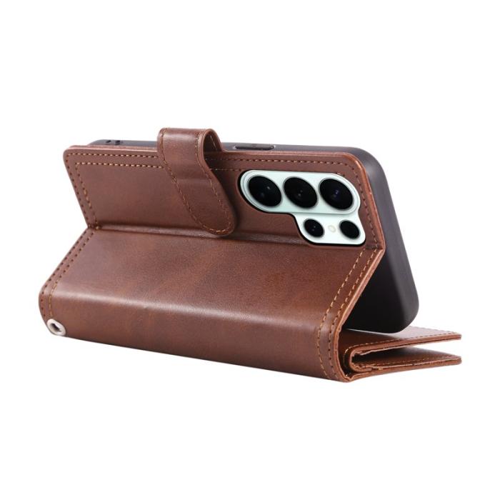 OEM - Plånboksfodral för Samsung Galaxy S26 Ultra Äkta läder Magnetiskt - Kaffe