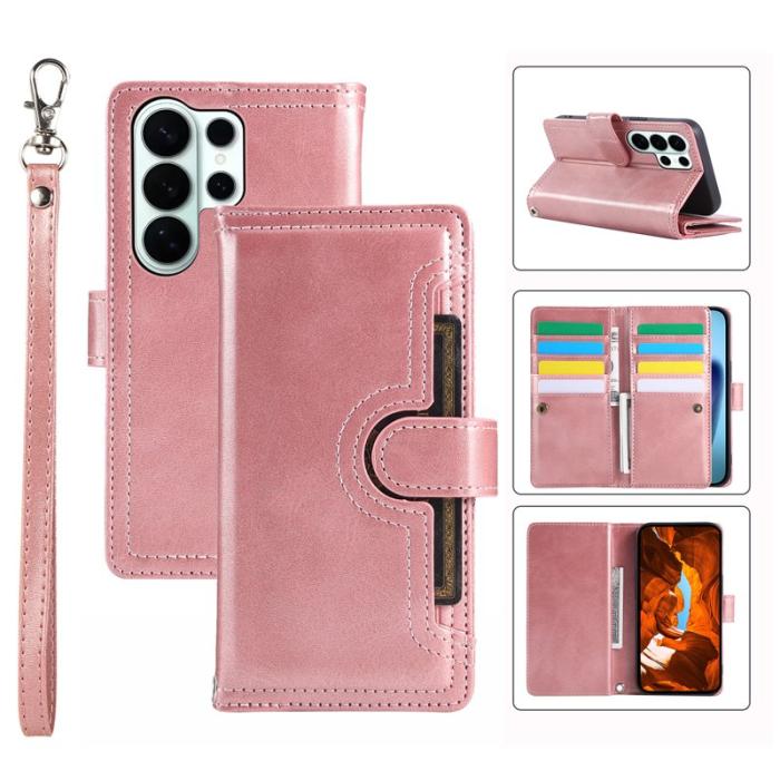 OEM - Plånboksfodral för Samsung Galaxy S26 Ultra Äkta läder Magnetiskt - Roséguld