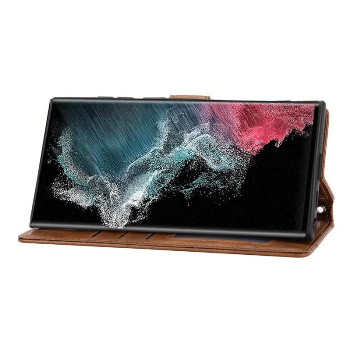 OEM - Mobilfodral för Samsung Galaxy S26 Ultra Konstläder med axelrem - Brun