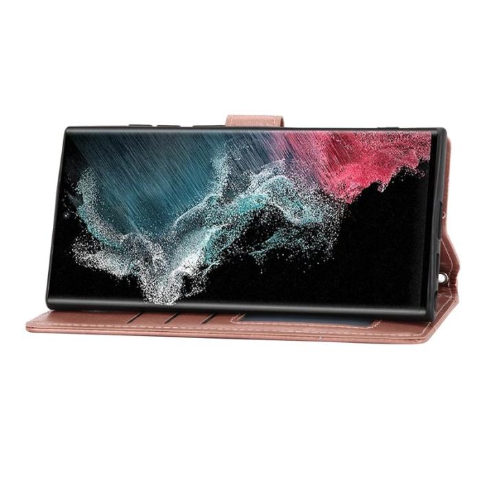 OEM - Mobilfodral för Samsung Galaxy S26 Ultra Konstläder med axelrem - Roséguld