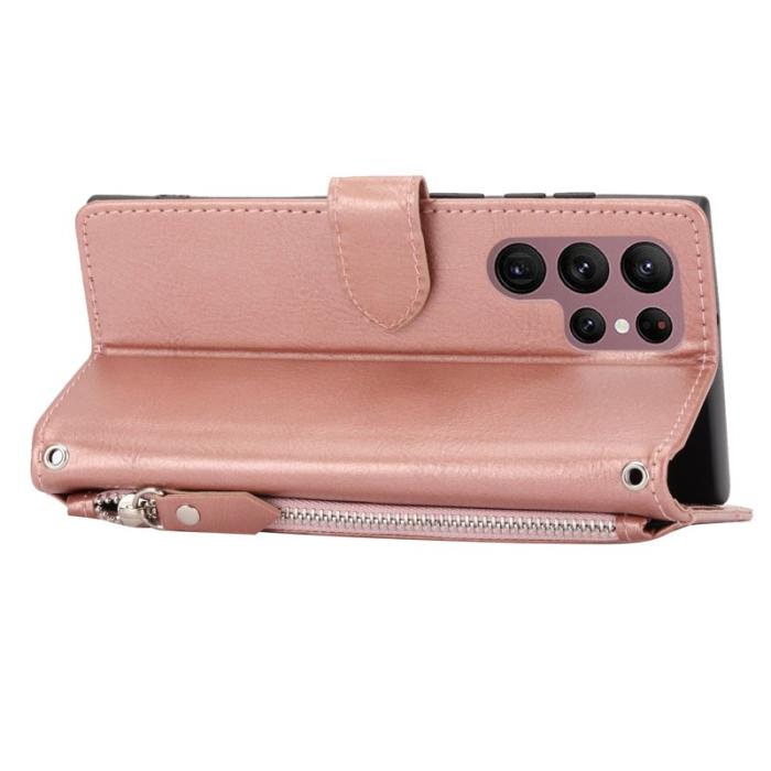 OEM - Mobilfodral för Samsung Galaxy S26 Ultra Konstläder med axelrem - Roséguld