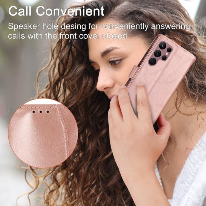 OEM - Mobilfodral för Samsung Galaxy S26 Ultra Konstläder med axelrem - Roséguld