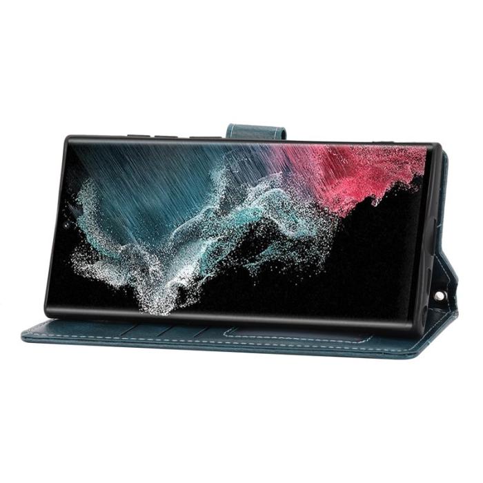 OEM - Mobilfodral för Samsung Galaxy S26 Ultra Konstläder med axelrem - Svartgrön