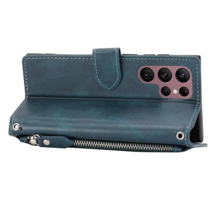 OEM - Mobilfodral för Samsung Galaxy S26 Ultra Konstläder med axelrem - Svartgrön