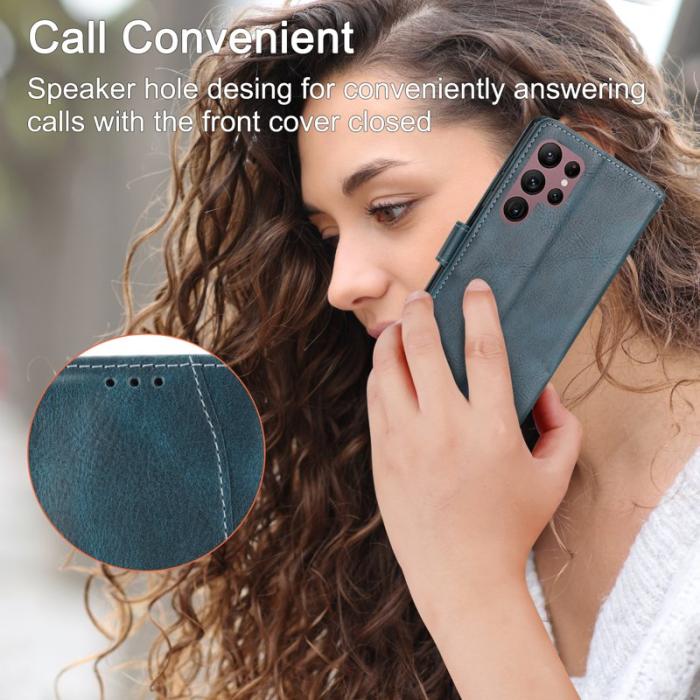 OEM - Mobilfodral för Samsung Galaxy S26 Ultra Konstläder med axelrem - Svartgrön