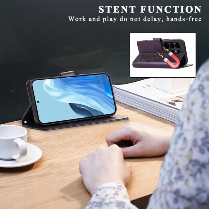 OEM - Plånboksfodral för Samsung Galaxy S26 Ultra Konstläder med handledsrem - Lila