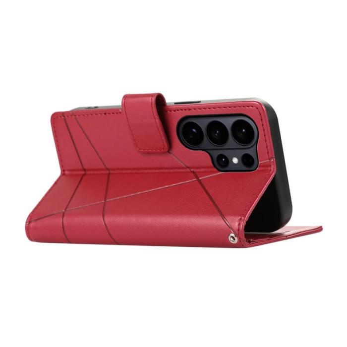 OEM - Plånboksfodral för Samsung Galaxy S26 Ultra Konstläder med handledsrem - Röd