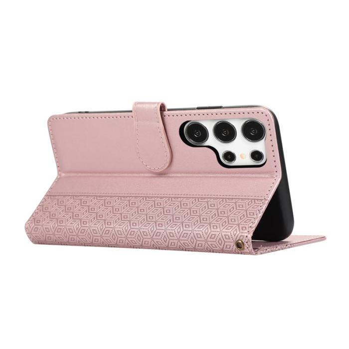 OEM - Mobilfodral för Samsung Galaxy S26 Ultra Konstläder med handledsrem - Roséguld