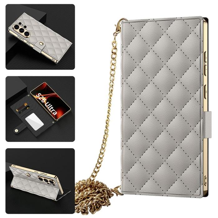 GKK - GKK Mobilfodral för Samsung Galaxy S26 Ultra Konstläder med kortfack - Titangrå