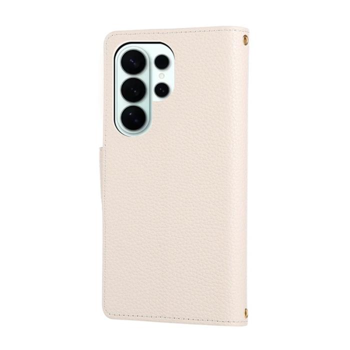OEM - Plånboksfodral för Samsung Galaxy S26 Ultra Konstläder med rem - Beige