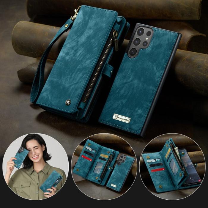 Caseme - CaseMe Plånboksfodral för Samsung Galaxy S26 Ultra Konstläder med rem - Blå