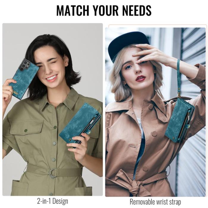 Caseme - CaseMe Plånboksfodral för Samsung Galaxy S26 Ultra Konstläder med rem - Blå