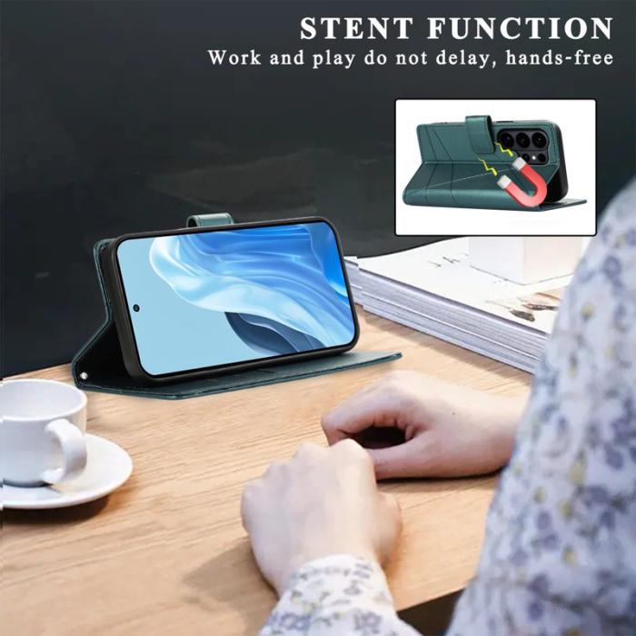 OEM - Plånboksfodral för Samsung Galaxy S26 Ultra Konstläder med rem - Grön