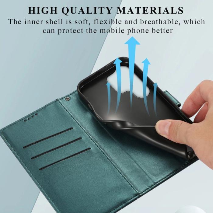 OEM - Plånboksfodral för Samsung Galaxy S26 Ultra Konstläder med rem - Grön