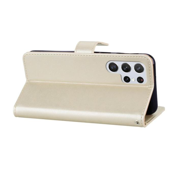 OEM - Plånboksfodral för Samsung Galaxy S26 Ultra Konstläder med rem - Guld