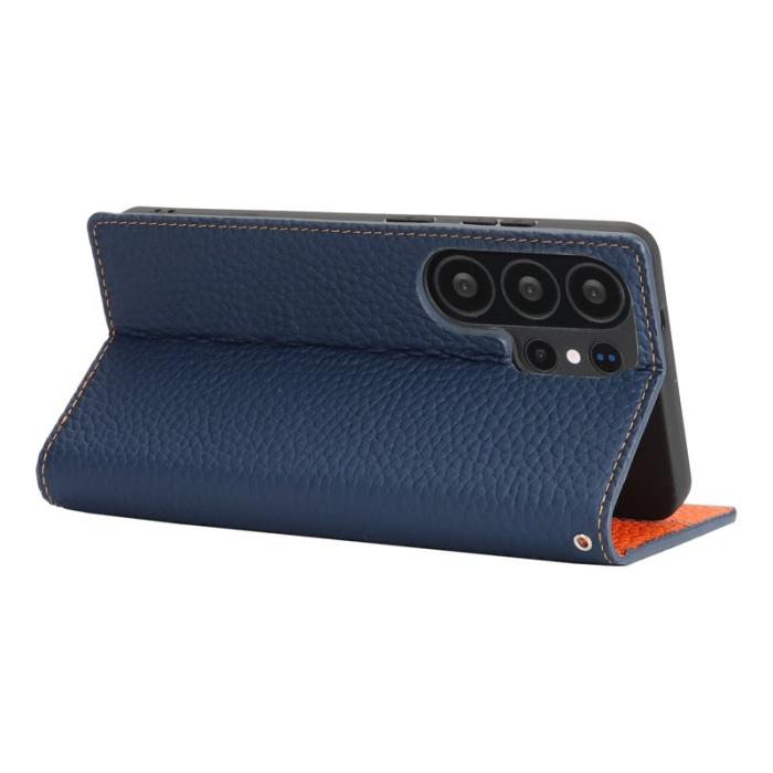 OEM - Plånboksfodral för Samsung Galaxy S26 Ultra Äkta läder - Mörkblå