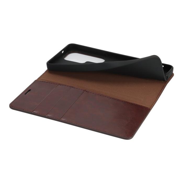 OEM - Plånboksfodral för Samsung Galaxy S26 Ultra Äkta läder - Mörkbrun