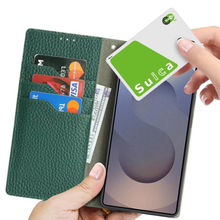 OEM - Plånboksfodral för Samsung Galaxy S26 Ultra Äkta läder - Mörkgrön