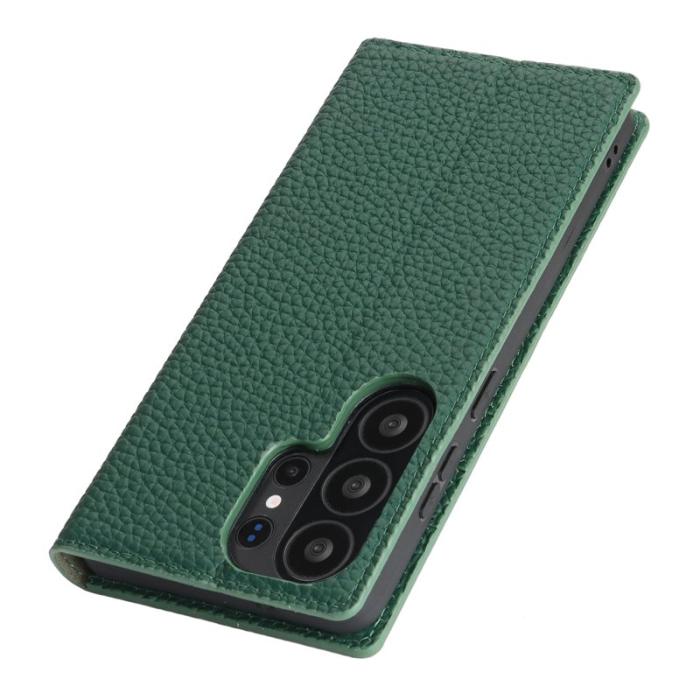 OEM - Plånboksfodral för Samsung Galaxy S26 Ultra Äkta läder - Mörkgrön