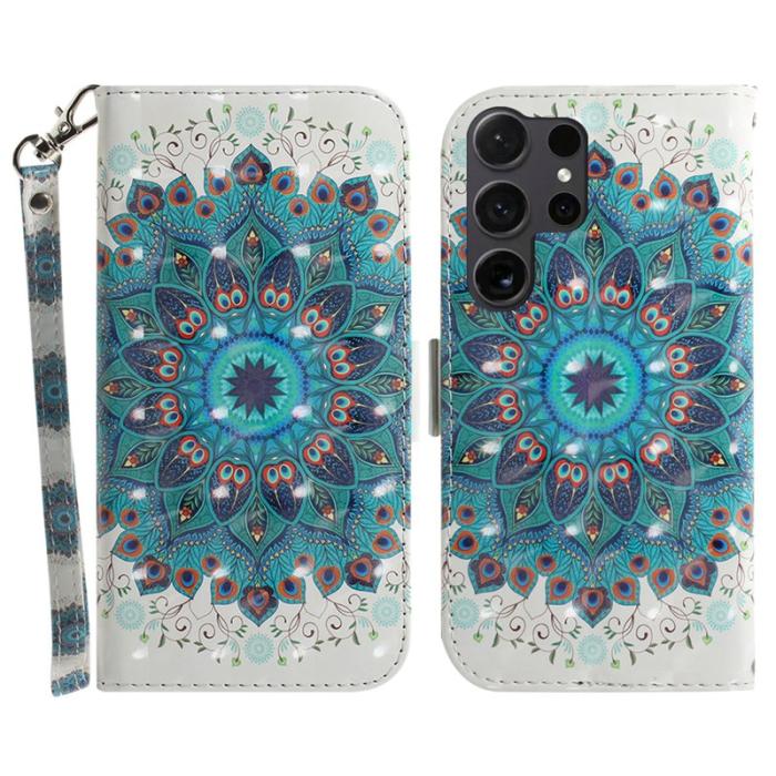 OEM - Plånboksfodral för Samsung Galaxy S26 Ultra Konstläder - Påfågelkrans