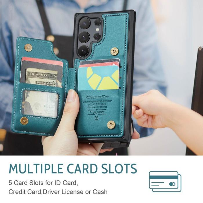 Caseme - CaseMe Mobilfodral för Samsung Galaxy S26 Ultra Konstläder RFID 5 kort - Grön