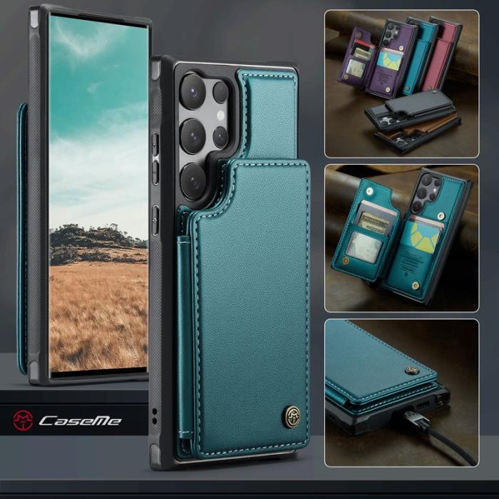 Caseme - CaseMe Mobilfodral för Samsung Galaxy S26 Ultra Konstläder RFID 5 kort - Grön