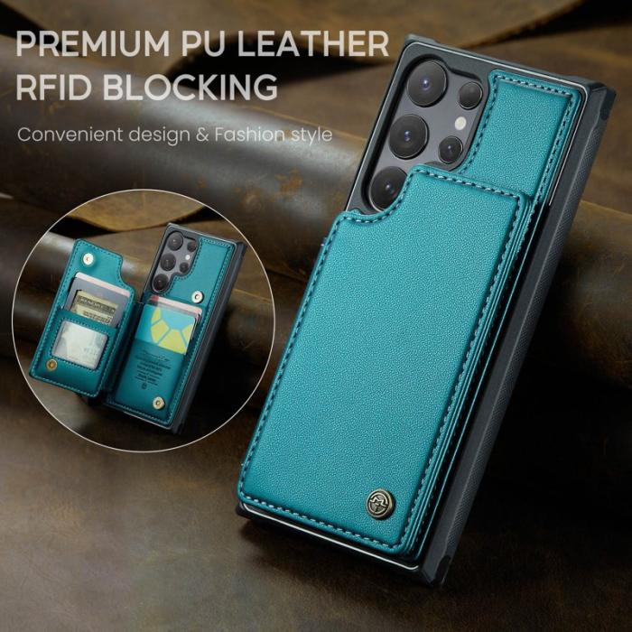 Caseme - CaseMe Mobilfodral för Samsung Galaxy S26 Ultra Konstläder RFID 5 kort - Grön