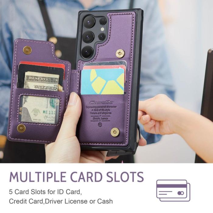 Caseme - CaseMe Mobilfodral för Samsung Galaxy S26 Ultra Konstläder RFID 5 kort - Lila