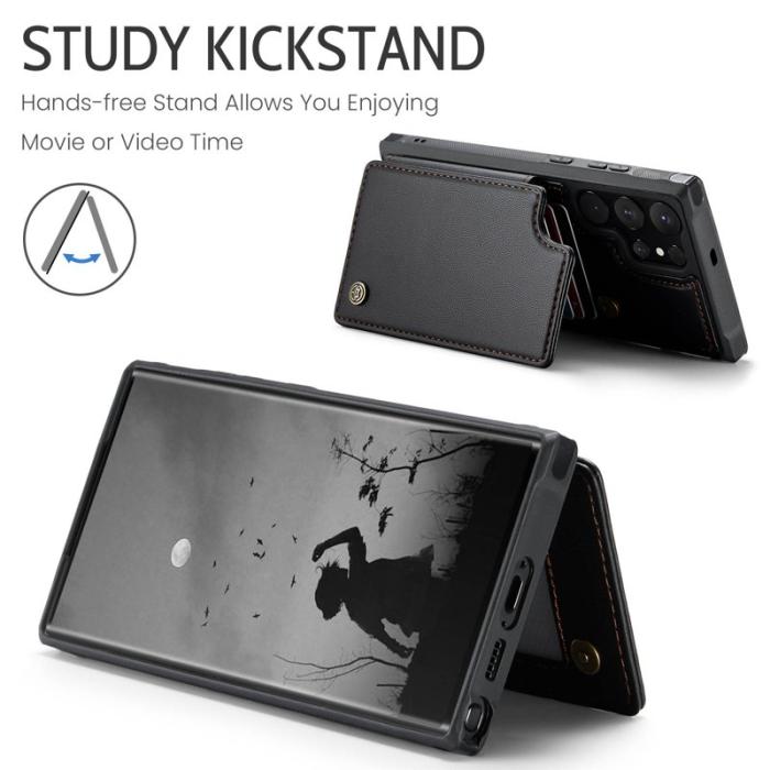 Caseme - CaseMe Mobilfodral för Samsung Galaxy S26 Ultra Konstläder RFID 5 kort - Svart