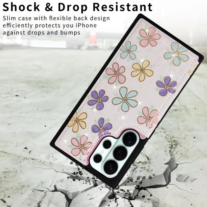 OEM - Mobilfodral för Samsung Galaxy S26 Ultra Konstläder RFID - Blommor