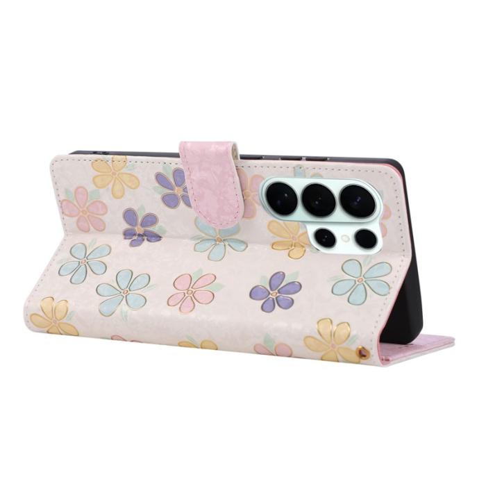 OEM - Mobilfodral för Samsung Galaxy S26 Ultra Konstläder RFID - Färgglad Blomma