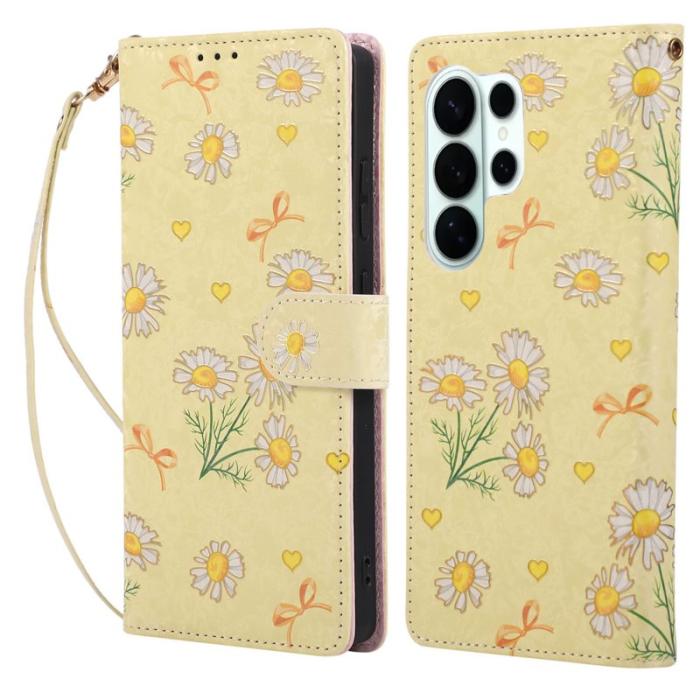 OEM - Mobilfodral för Samsung Galaxy S26 Ultra Konstläder RFID - Gul Daisy