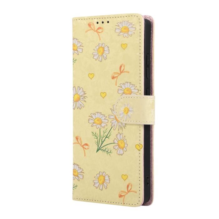 OEM - Mobilfodral för Samsung Galaxy S26 Ultra Konstläder RFID - Gul Daisy