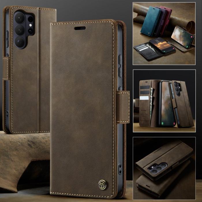 Caseme - CaseMe Plånboksfodral för Samsung Galaxy S26 Ultra Konstläder RFID - Kaffe