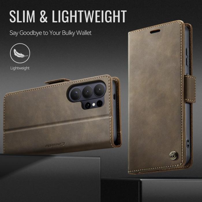 Caseme - CaseMe Plånboksfodral för Samsung Galaxy S26 Ultra Konstläder RFID - Kaffe