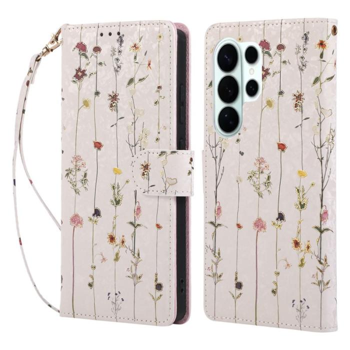 OEM - Mobilfodral för Samsung Galaxy S26 Ultra Konstläder RFID - Liten Blomma