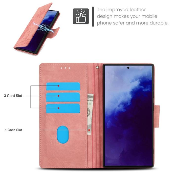 LC.imeeke - LC.IMEEKE Plånboksfodral för Samsung Galaxy S26 Ultra Äkta läder - Rosa