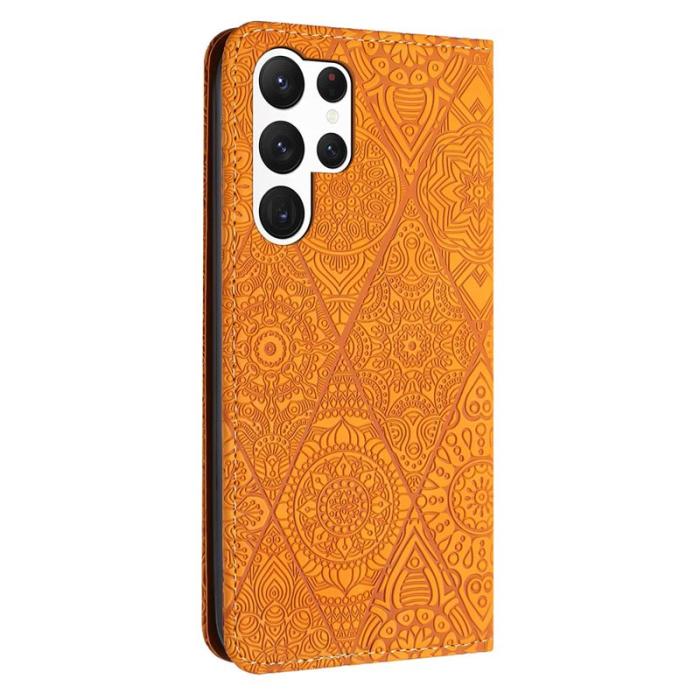 OEM - Plånboksfodral för Samsung Galaxy S26 Ultra Konstläder Ställ - Gul