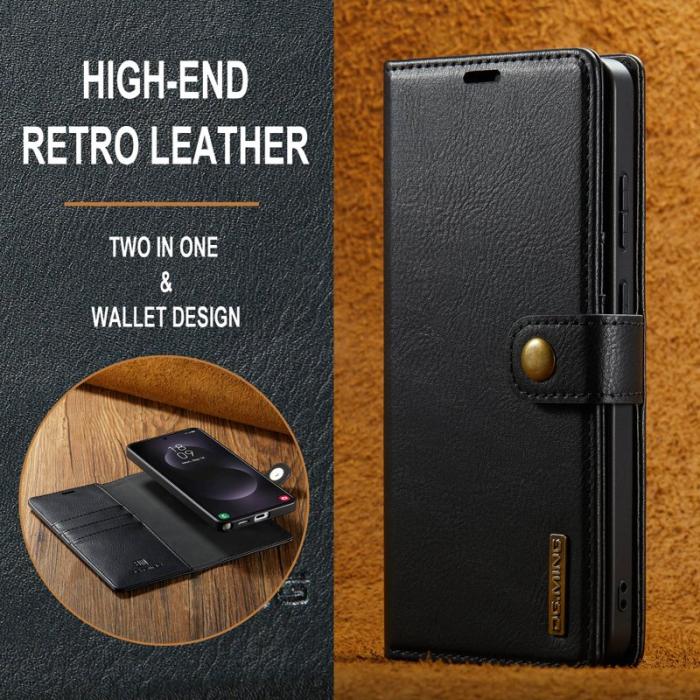 QIALINO - Qialino Plånboksfodral för Samsung Galaxy S26 Ultra Äkta läder Ställ - Svart