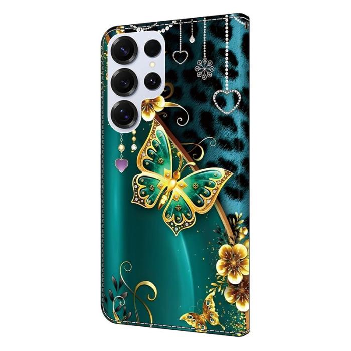 OEM - Plånboksfodral för Samsung Galaxy S26 Ultra Konstläder Stativ - Guldblomma