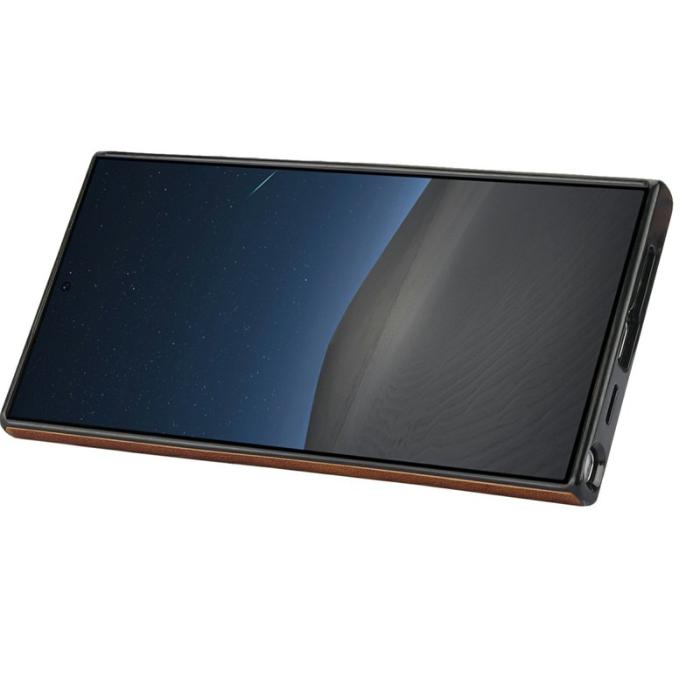 OEM - Mobilfodral för Samsung Galaxy S26 Ultra Konstläder + TPU - Brun