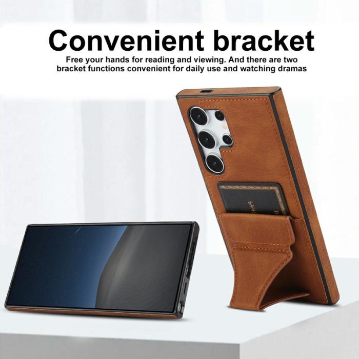 OEM - Mobilfodral för Samsung Galaxy S26 Ultra Konstläder + TPU - Brun