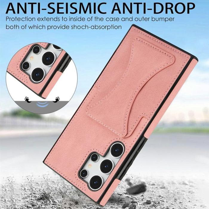 OEM - Mobilfodral för Samsung Galaxy S26 Ultra Konstläder + TPU - Rosa