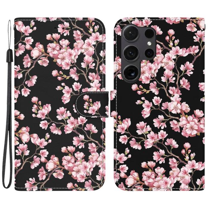 OEM - Plånboksfodral för Samsung Galaxy S26 Ultra Anti-Drop Konstläder - Plommonblomma