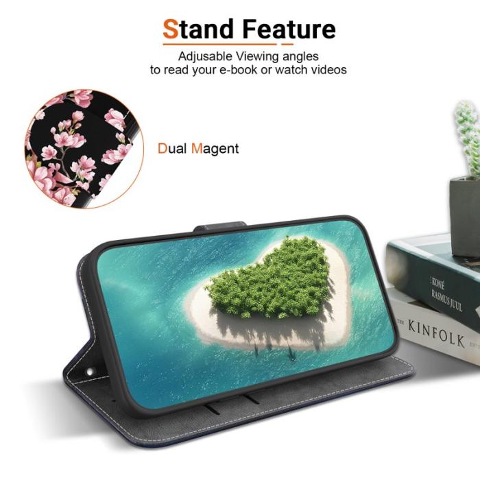 OEM - Plånboksfodral för Samsung Galaxy S26 Ultra Anti-Drop Konstläder - Plommonblomma