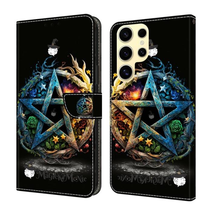 OEM - Plånboksfodral för Samsung Galaxy S26 Ultra Fällbart Ställ - Pentagram - Svart