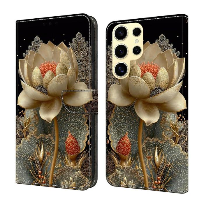 OEM - Plånboksfodral för Samsung Galaxy S26 Ultra Fällbart Stativ Konstläder Guld