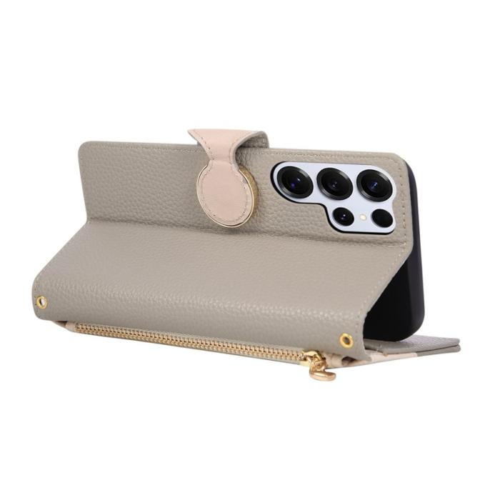 OEM - Plånboksfodral för Samsung Galaxy S26 Ultra Fodral med dragkedja - Grå