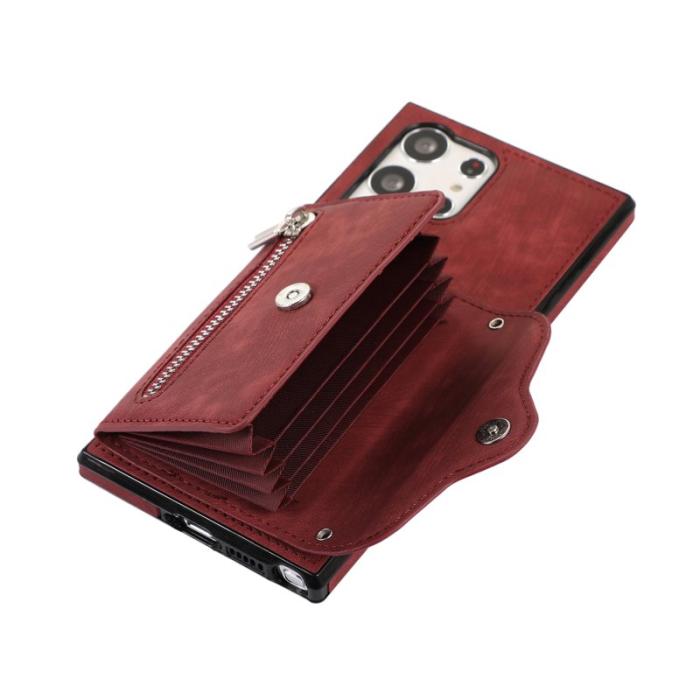 OEM - Mobilfodral för Samsung Galaxy S26 Ultra Kickstand Card Slot - Röd